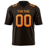 Custom Black Orange Solid Colour Football Jersey