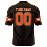 Custom Black Orange Solid Colour Football Jersey