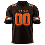 Custom Black Orange Solid Colour Football Jersey