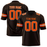 Custom Black Orange Solid Colour Football Jersey