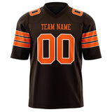 Custom Black Orange Solid Colour Football Jersey