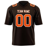 Custom Black Orange Solid Colour Football Jersey