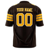 Custom Black Gold Solid Colour Football Jersey