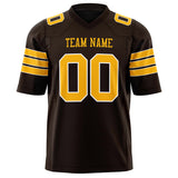 Custom Black Gold Solid Colour Football Jersey