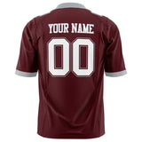 Custom Burgundy White Solid Colour Football Jersey