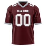 Custom Burgundy White Solid Colour Football Jersey