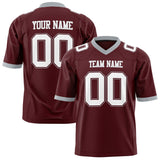 Custom Burgundy White Solid Colour Football Jersey