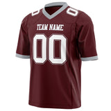 Custom Burgundy White Solid Colour Football Jersey