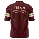 Custom Burgundy Cream Solid Colour Football Jersey