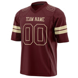 Custom Burgundy Cream Solid Colour Football Jersey