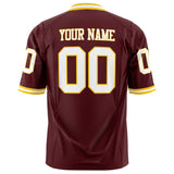 Custom Burgundy White Solid Colour Football Jersey