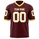 Custom Burgundy White Solid Colour Football Jersey