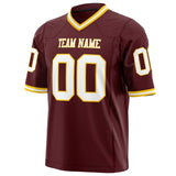 Custom Burgundy White Solid Colour Football Jersey