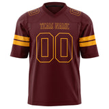 Custom Burgundy Gold Solid Colour Football Jersey