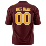 Custom Burgundy Gold Solid Colour Football Jersey