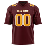 Custom Burgundy Gold Solid Colour Football Jersey