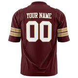 Custom Burgundy White Solid Colour Football Jersey