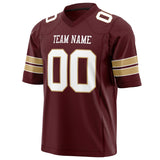 Custom Burgundy White Solid Colour Football Jersey