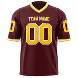 Custom Burgundy Gold Solid Colour Football Jersey