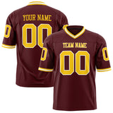 Custom Burgundy Gold Solid Colour Football Jersey