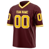 Custom Burgundy Gold Solid Colour Football Jersey