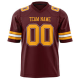 Custom Burgundy Gold Solid Colour Football Jersey