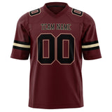 Custom Burgundy Black Solid Colour Football Jersey