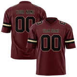 Custom Burgundy Black Solid Colour Football Jersey