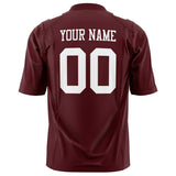 Custom Burgundy White Solid Colour Football Jersey