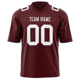 Custom Burgundy White Solid Colour Football Jersey