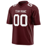 Custom Burgundy White Solid Colour Football Jersey