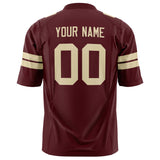 Custom Burgundy Cream Solid Colour Football Jersey