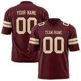 Custom Burgundy Cream Solid Colour Football Jersey