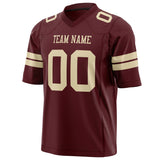 Custom Burgundy Cream Solid Colour Football Jersey