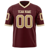 Custom Burgundy Old Gold Solid Colour Football Jersey