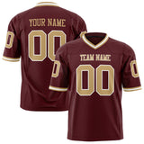 Custom Burgundy Old Gold Solid Colour Football Jersey