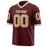 Custom Burgundy Old Gold Solid Colour Football Jersey