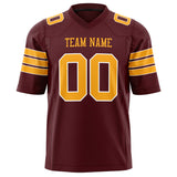 Custom Burgundy Gold Solid Colour Football Jersey