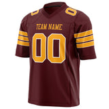 Custom Burgundy Gold Solid Colour Football Jersey