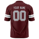 Custom Burgundy Gray Solid Colour Football Jersey