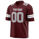 Custom Burgundy Gray Solid Colour Football Jersey