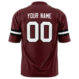 Custom Burgundy White Solid Colour Football Jersey