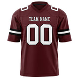 Custom Burgundy White Solid Colour Football Jersey