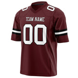 Custom Burgundy White Solid Colour Football Jersey