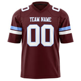 Custom Burgundy White Solid Colour Football Jersey