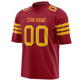 Custom Cardinal Gold Solid Colour Football Jersey