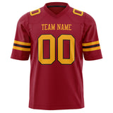 Custom Cardinal Gold Solid Colour Football Jersey