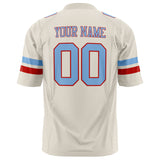 Custom Cream Light Blue Solid Colour Football Jersey