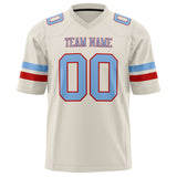 Custom Cream Light Blue Solid Colour Football Jersey