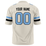 Custom Cream Light Blue Solid Colour Football Jersey